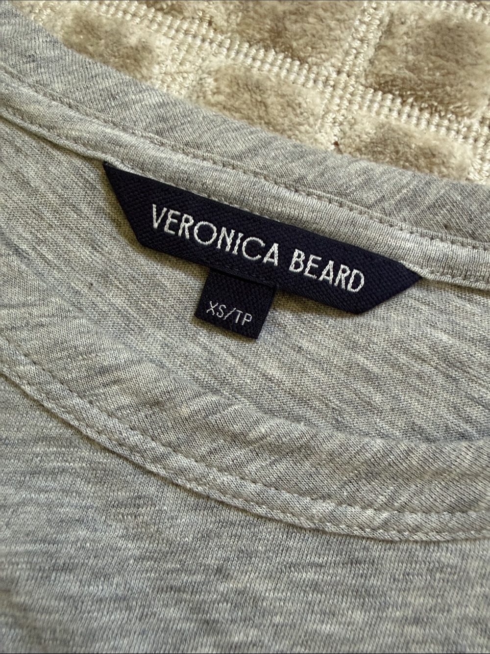 Veronica Beard Waldorf Tee Shirt XS Heather Gray 100% Pima Cotton - Picture 5 of 9